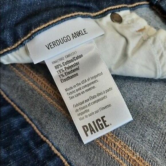 PAIGE Verdugo Ankle Skinny Jeans in Tami Dark Wash Mid-Rise Size 32 EUC - Picture 7 of 12